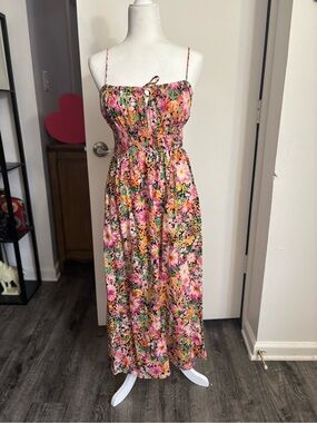 H&M Pink, Yellow & Green Floral Maxi Sundress